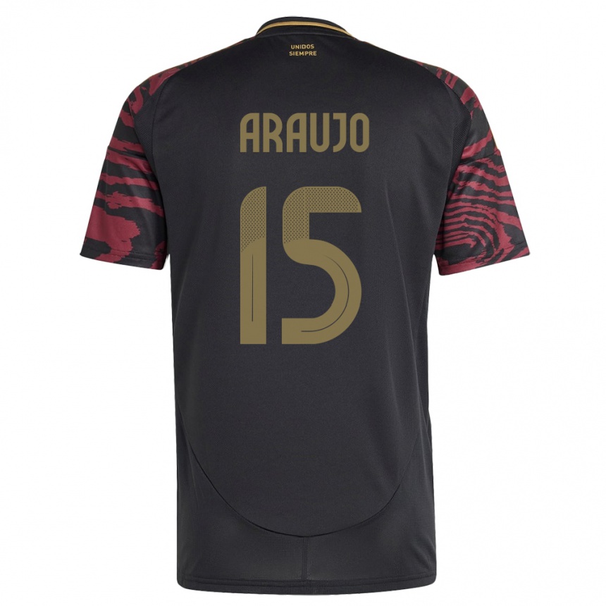 Niño Fútbol Camiseta Perú Miguel Araujo #15 Negro 2ª Equipación 24-26 Argentina