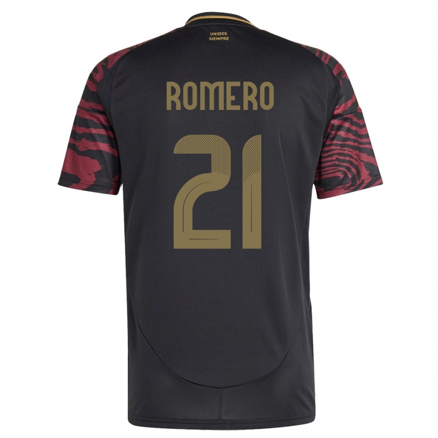 Niño Fútbol Camiseta Perú Diego Romero #21 Negro 2ª Equipación 24-26 Argentina