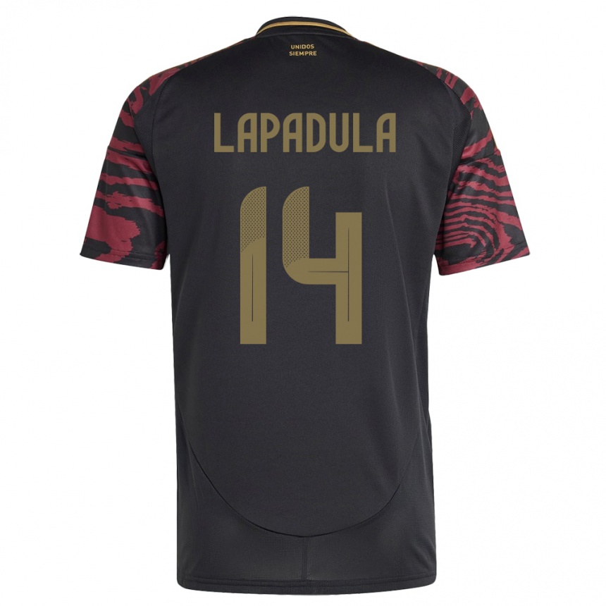 Niño Fútbol Camiseta Perú Gianluca Lapadula #14 Negro 2ª Equipación 24-26 Argentina