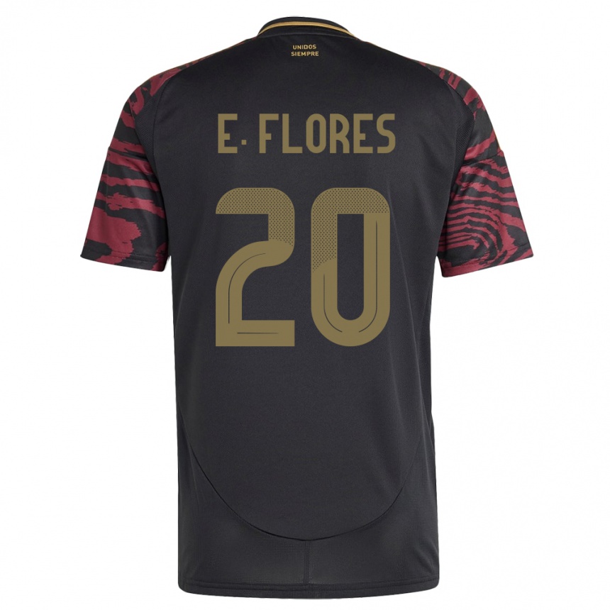 Niño Fútbol Camiseta Perú Edison Flores #20 Negro 2ª Equipación 24-26 Argentina