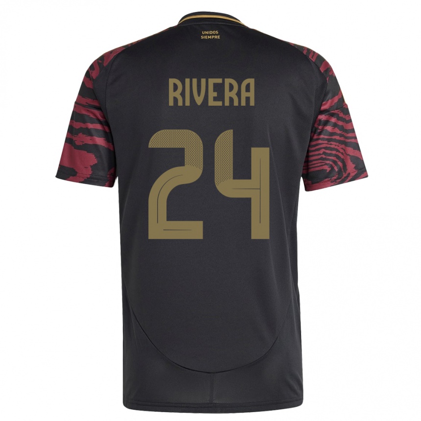 Niño Fútbol Camiseta Perú José Rivera #24 Negro 2ª Equipación 24-26 Argentina