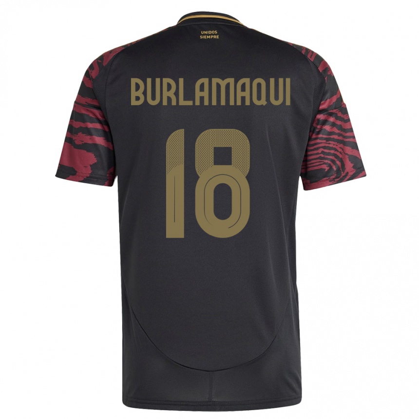 Niño Fútbol Camiseta Perú Alessandro Burlamaqui #18 Negro 2ª Equipación 24-26 Argentina