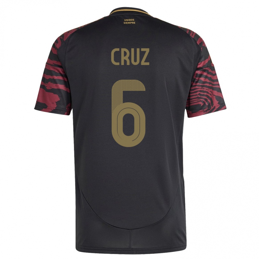 Niño Fútbol Camiseta Perú Esteban Cruz #6 Negro 2ª Equipación 24-26 Argentina