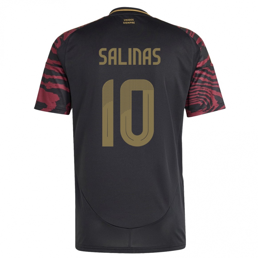 Niño Fútbol Camiseta Perú Thiago Salinas #10 Negro 2ª Equipación 24-26 Argentina