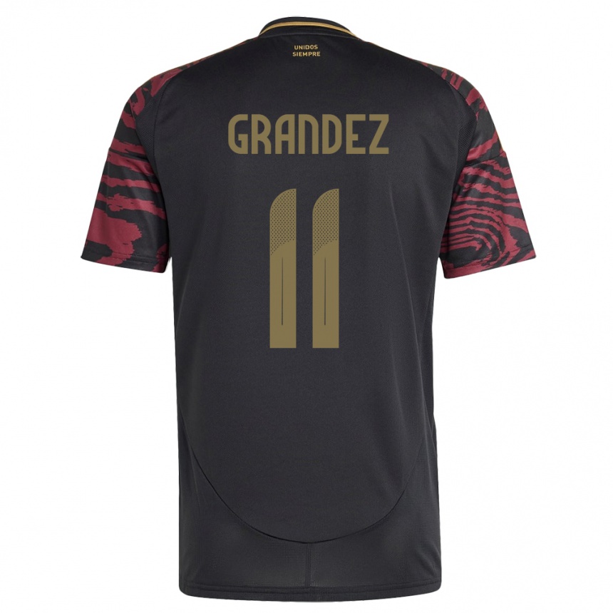 Niño Fútbol Camiseta Perú Guillermo Grández #11 Negro 2ª Equipación 24-26 Argentina