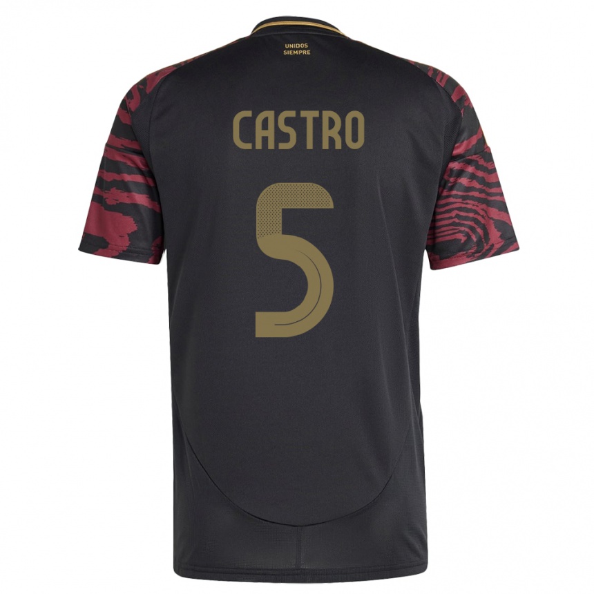 Niño Fútbol Camiseta Perú Rosa Castro #5 Negro 2ª Equipación 24-26 Argentina