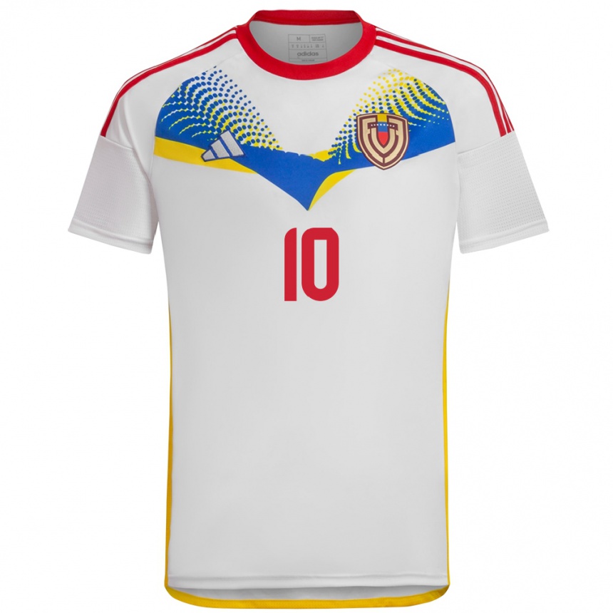 Niño Fútbol Camiseta Venezuela José Riasco #10 Blanco 2ª Equipación 24-26 Argentina