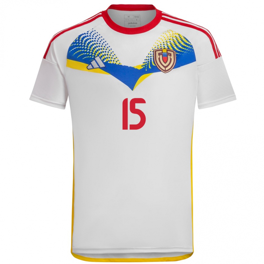 Niño Fútbol Camiseta Venezuela Cesar Da Silva #15 Blanco 2ª Equipación 24-26 Argentina