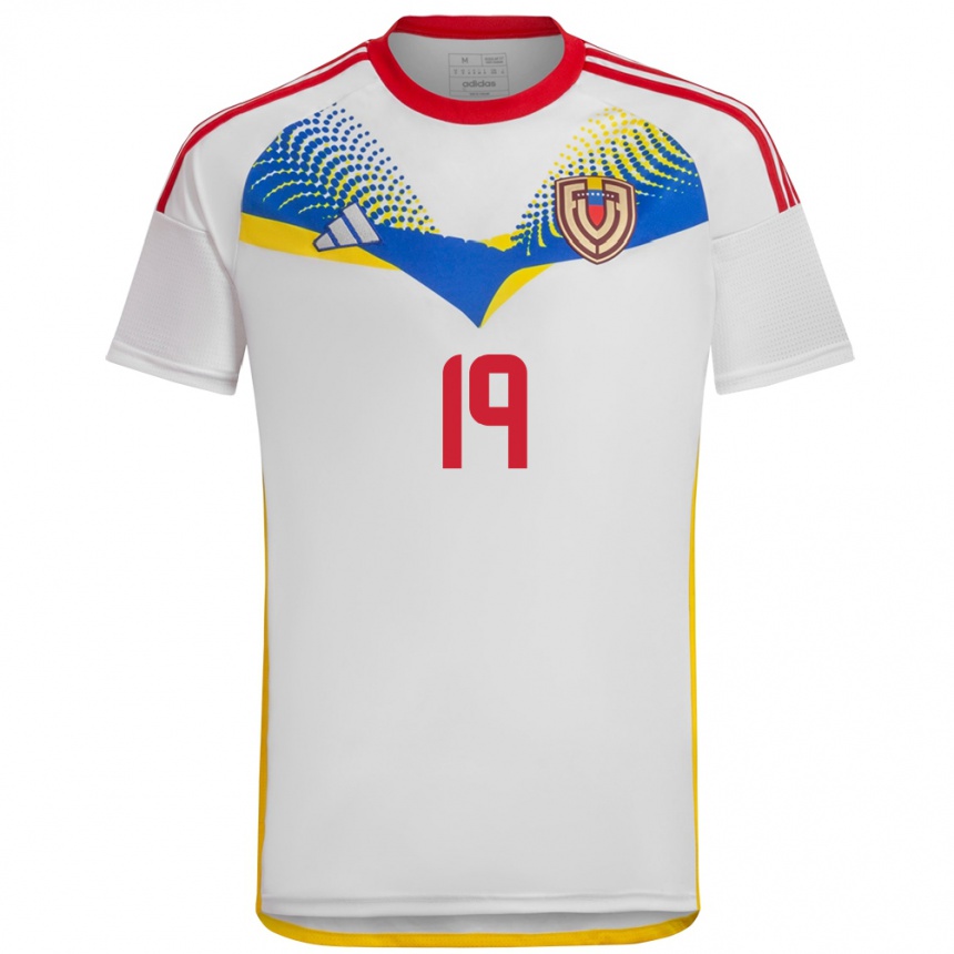 Niño Fútbol Camiseta Venezuela Junior Colina #19 Blanco 2ª Equipación 24-26 Argentina