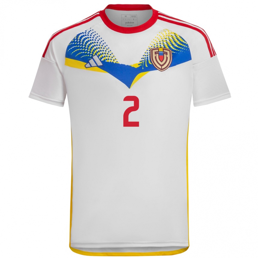 Niño Fútbol Camiseta Venezuela Pablo Ibarra #2 Blanco 2ª Equipación 24-26 Argentina