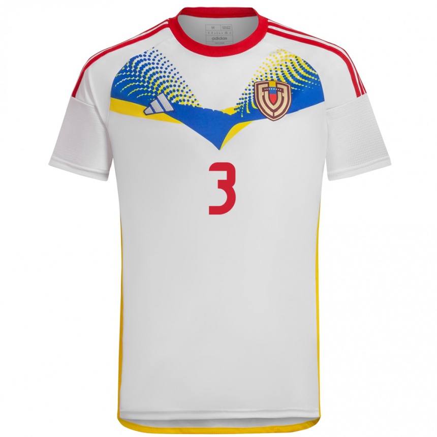 Niño Fútbol Camiseta Venezuela Nairelis Gutiérrez #3 Blanco 2ª Equipación 24-26 Argentina