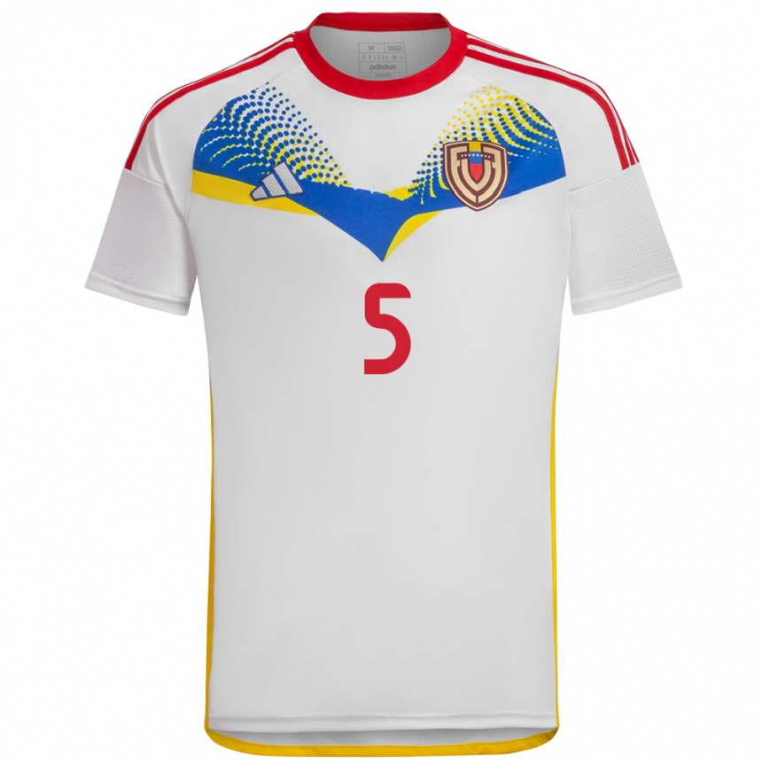 Niño Fútbol Camiseta Venezuela Emerson Ruíz #5 Blanco 2ª Equipación 24-26 Argentina