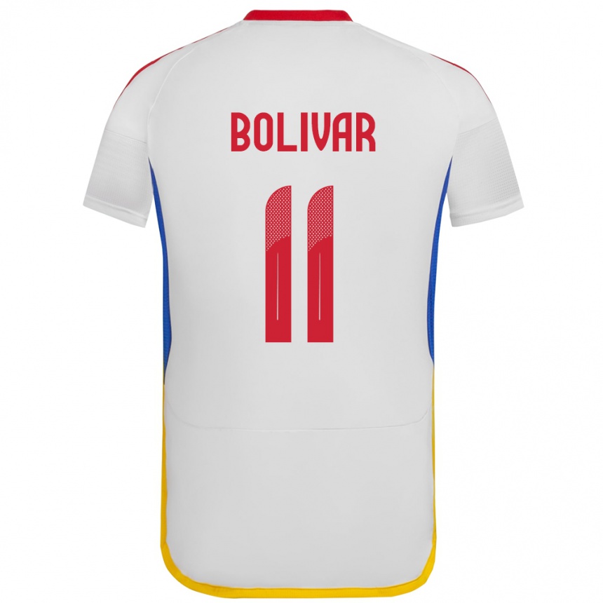 Niño Fútbol Camiseta Venezuela Jovanny Bolívar #11 Blanco 2ª Equipación 24-26 Argentina