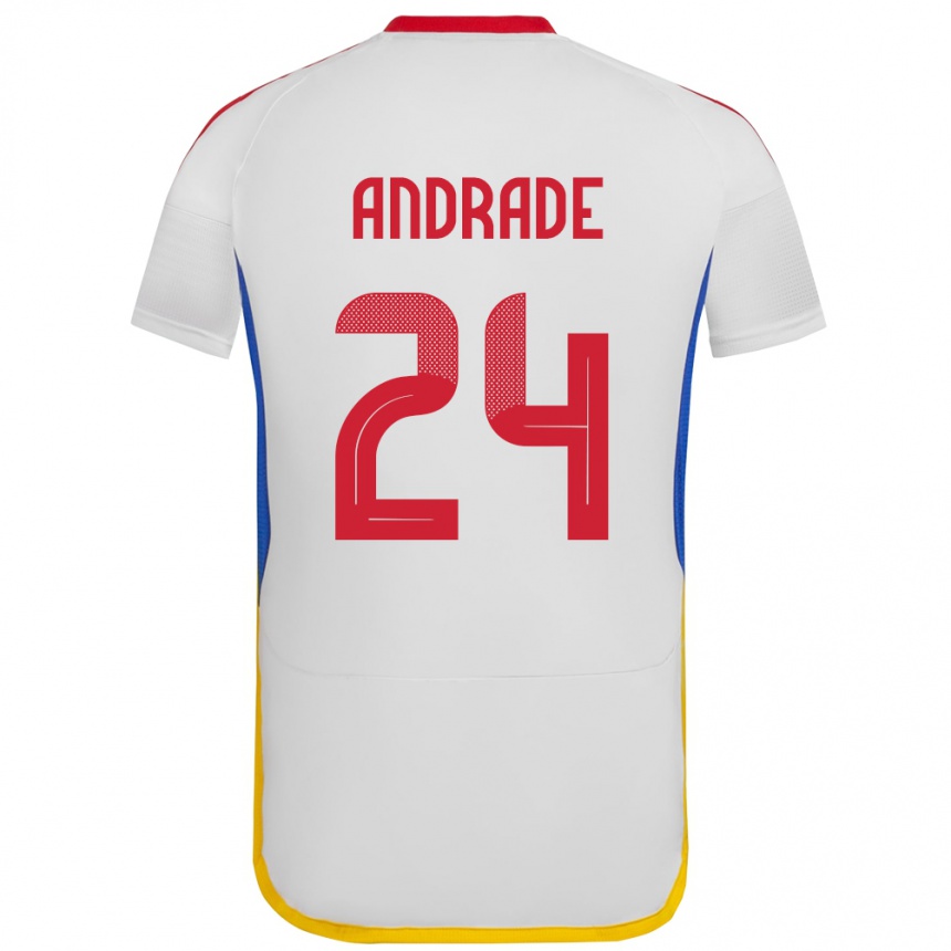 Niño Fútbol Camiseta Venezuela Kervin Andrade #24 Blanco 2ª Equipación 24-26 Argentina