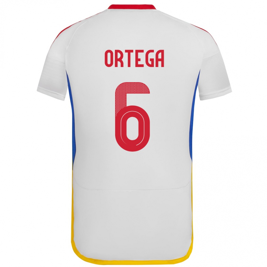 Niño Fútbol Camiseta Venezuela Bryant Ortega #6 Blanco 2ª Equipación 24-26 Argentina