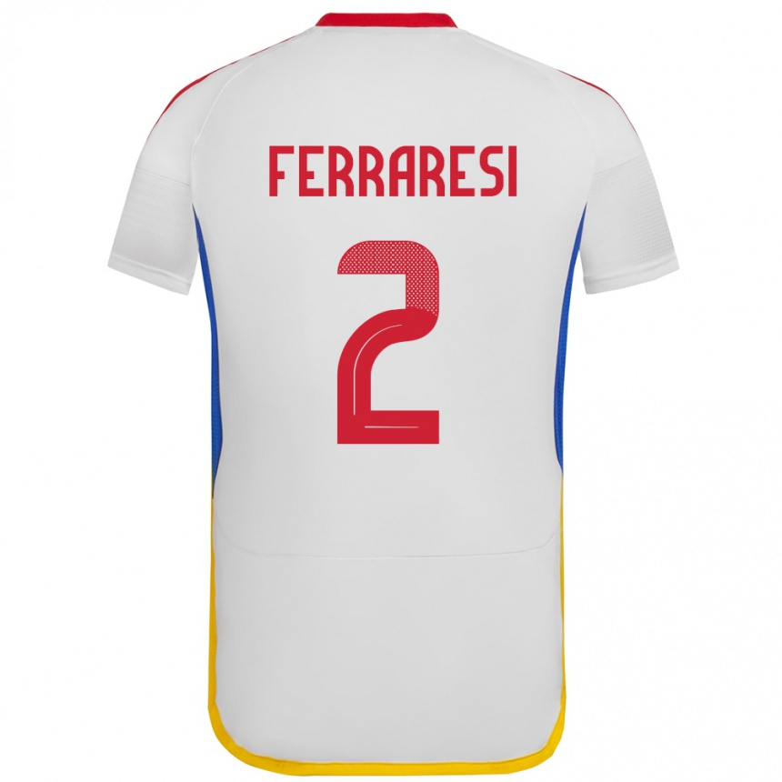 Niño Fútbol Camiseta Venezuela Nahuel Ferraresi #2 Blanco 2ª Equipación 24-26 Argentina