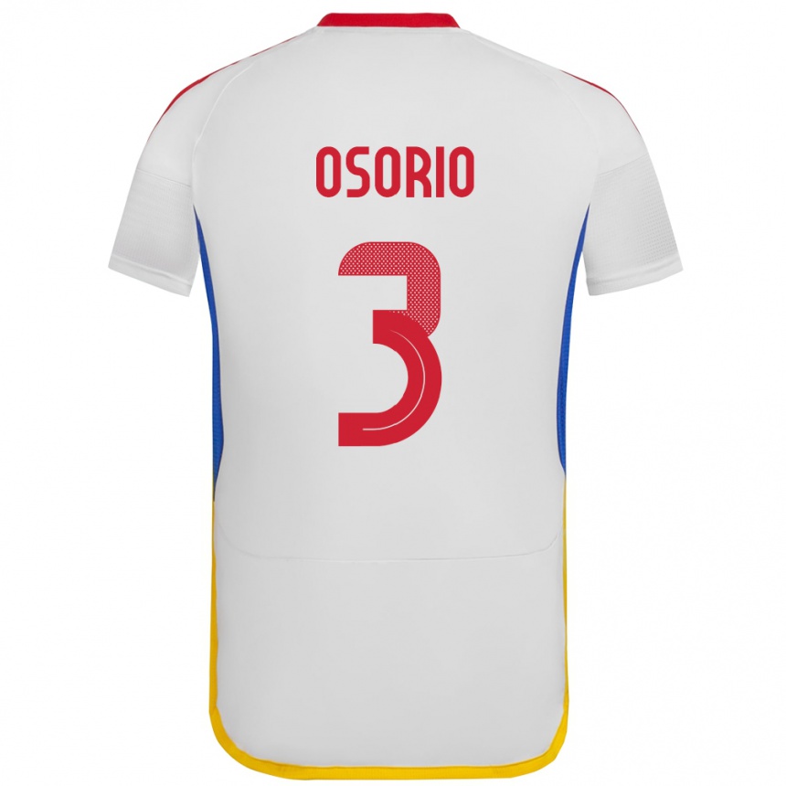 Niño Fútbol Camiseta Venezuela Yordan Osorio #3 Blanco 2ª Equipación 24-26 Argentina