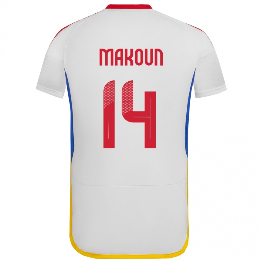 Niño Fútbol Camiseta Venezuela Christian Makoun #14 Blanco 2ª Equipación 24-26 Argentina