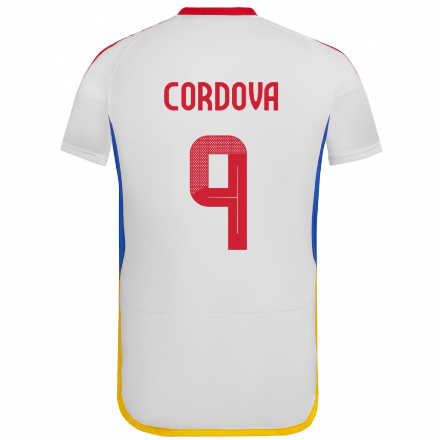 Niño Fútbol Camiseta Venezuela Sergio Córdova #9 Blanco 2ª Equipación 24-26 Argentina