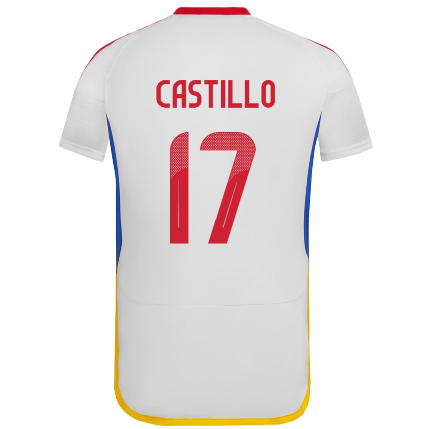 Niño Fútbol Camiseta Venezuela Edson Castillo #17 Blanco 2ª Equipación 24-26 Argentina