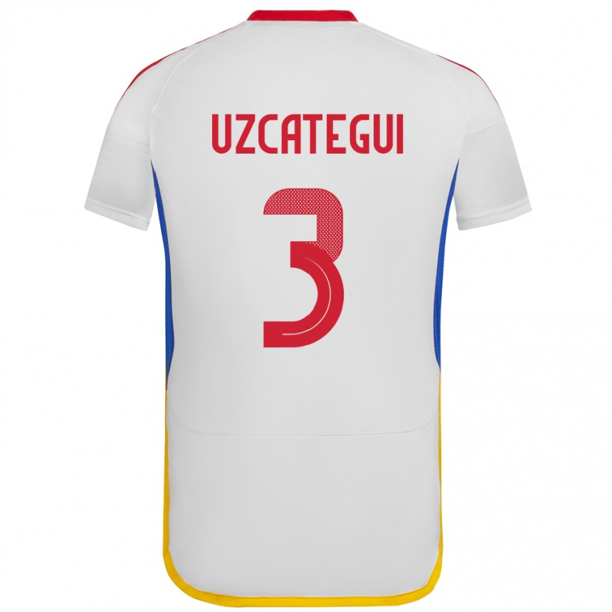 Niño Fútbol Camiseta Venezuela Rafael Uzcátegui #3 Blanco 2ª Equipación 24-26 Argentina