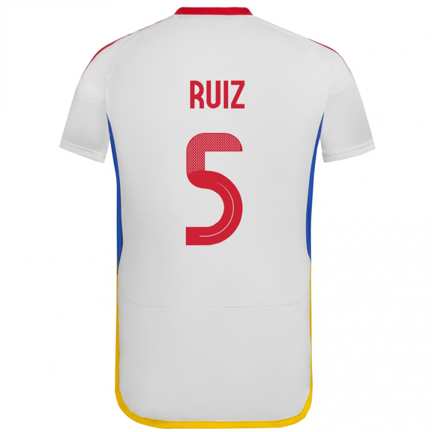 Niño Fútbol Camiseta Venezuela Emerson Ruíz #5 Blanco 2ª Equipación 24-26 Argentina