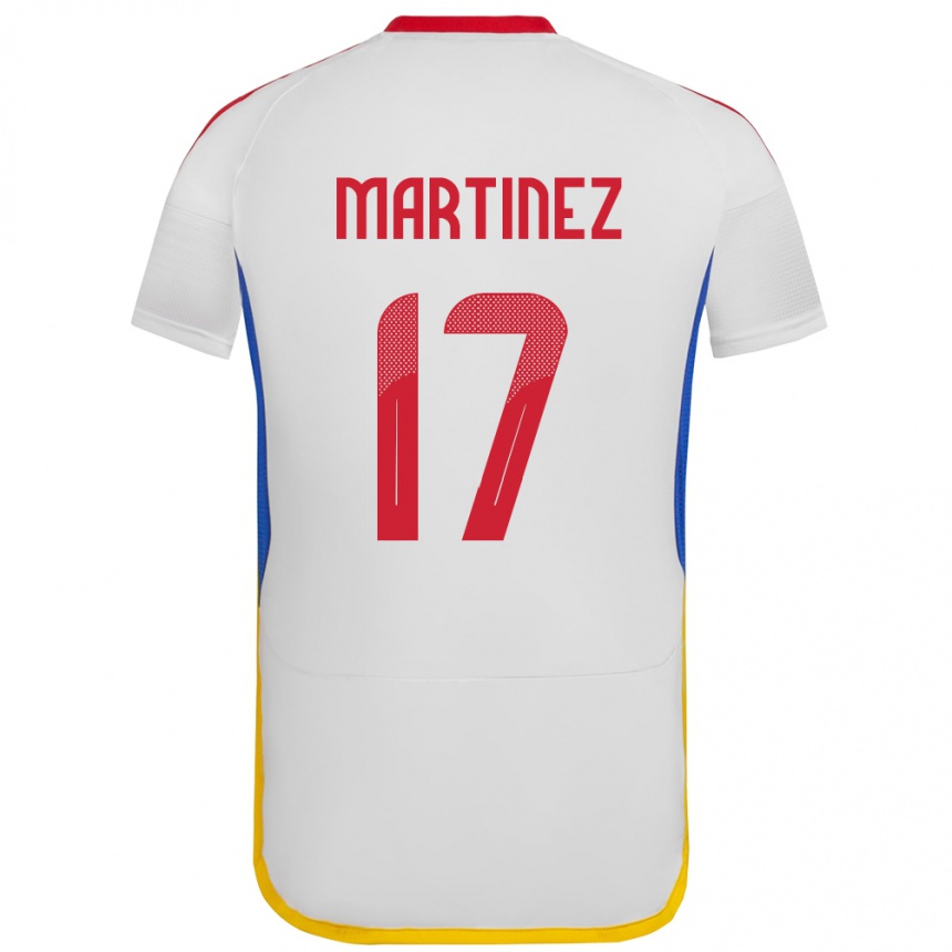 Niño Fútbol Camiseta Venezuela David Martínez #17 Blanco 2ª Equipación 24-26 Argentina