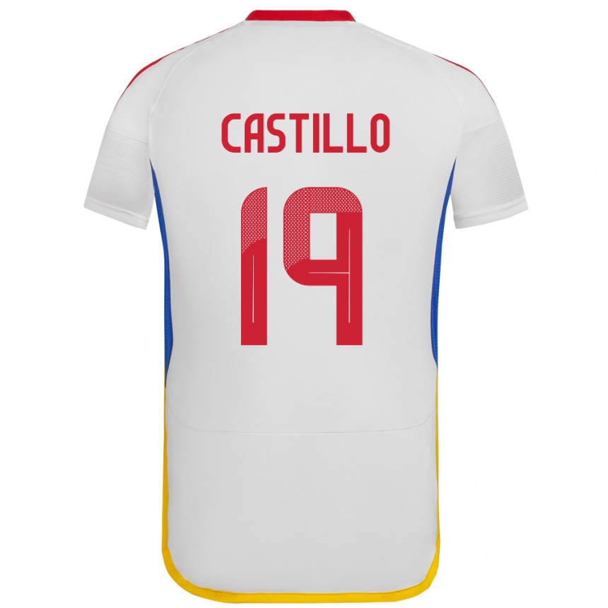 Niño Fútbol Camiseta Venezuela Bryan Castillo #19 Blanco 2ª Equipación 24-26 Argentina