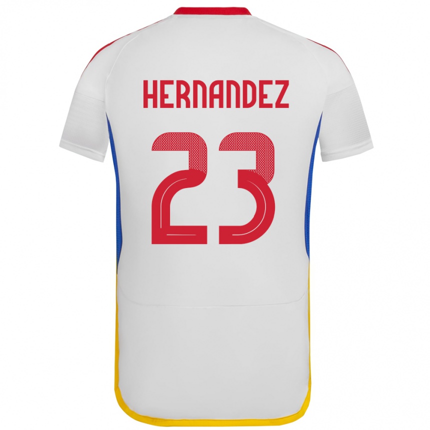 Niño Fútbol Camiseta Venezuela Luifer Hernández #23 Blanco 2ª Equipación 24-26 Argentina