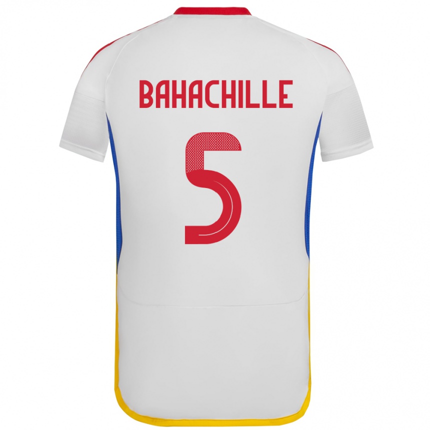 Niño Fútbol Camiseta Venezuela Abraham Bahachille #5 Blanco 2ª Equipación 24-26 Argentina