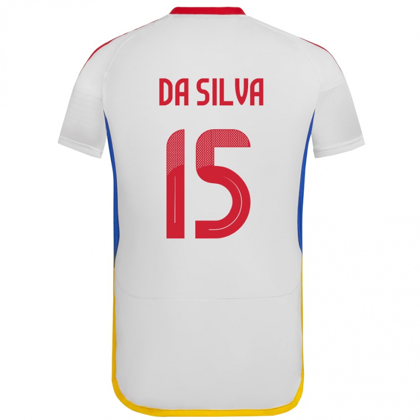 Niño Fútbol Camiseta Venezuela Cesar Da Silva #15 Blanco 2ª Equipación 24-26 Argentina