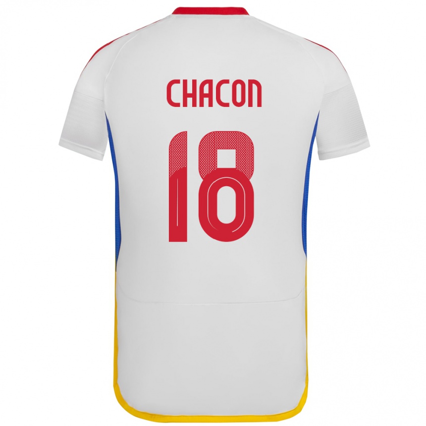 Niño Fútbol Camiseta Venezuela Yerson Chacón #18 Blanco 2ª Equipación 24-26 Argentina