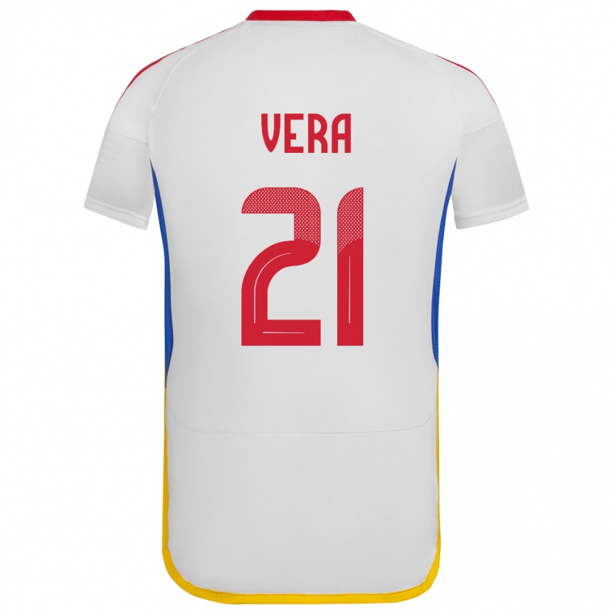 Niño Fútbol Camiseta Venezuela Andry Vera #21 Blanco 2ª Equipación 24-26 Argentina