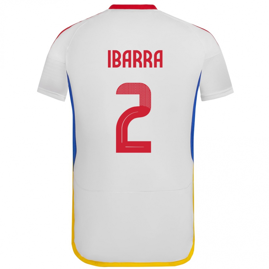 Niño Fútbol Camiseta Venezuela Pablo Ibarra #2 Blanco 2ª Equipación 24-26 Argentina