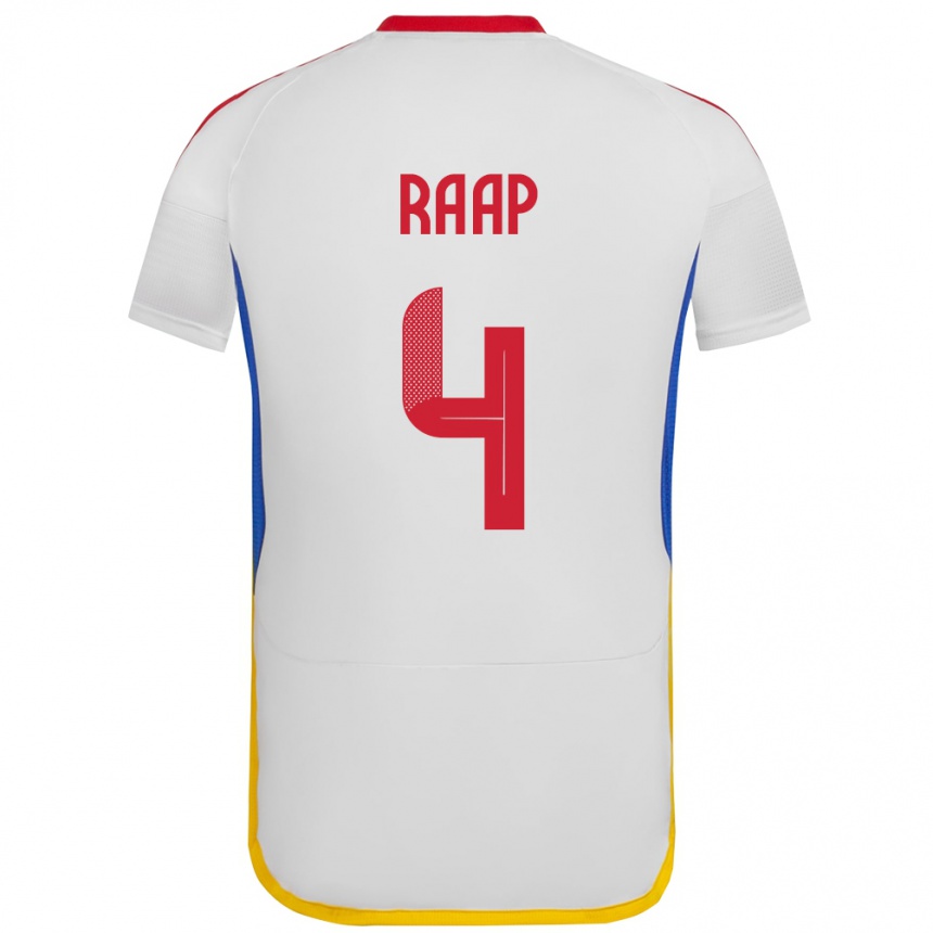 Niño Fútbol Camiseta Venezuela Yiandro Raap #4 Blanco 2ª Equipación 24-26 Argentina