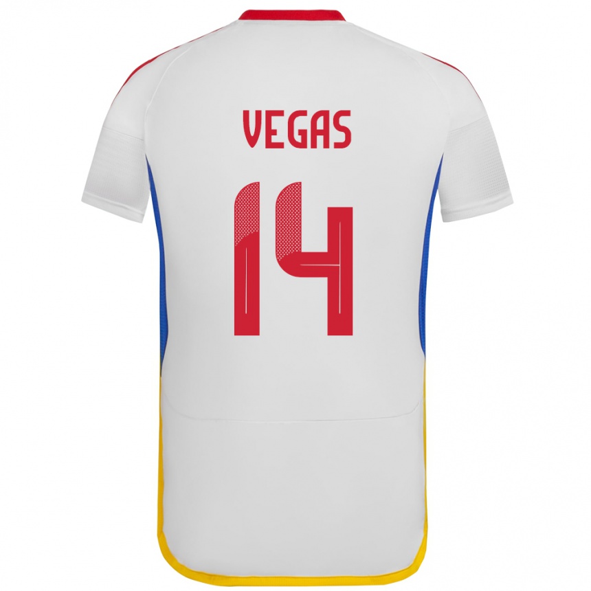 Niño Fútbol Camiseta Venezuela Miguel Vegas #14 Blanco 2ª Equipación 24-26 Argentina