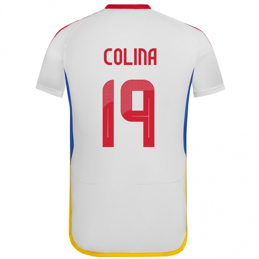 Niño Fútbol Camiseta Venezuela Junior Colina #19 Blanco 2ª Equipación 24-26 Argentina