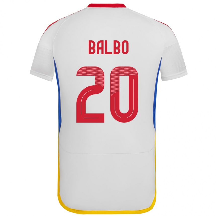 Niño Fútbol Camiseta Venezuela Luis Balbo #20 Blanco 2ª Equipación 24-26 Argentina