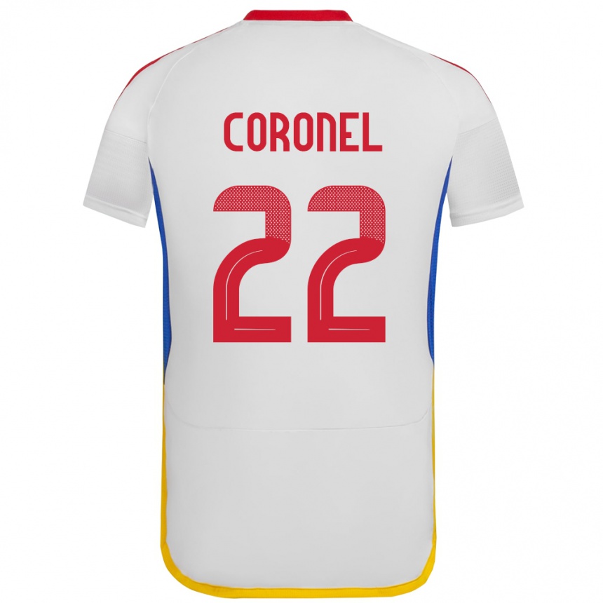 Niño Fútbol Camiseta Venezuela Nohelis Coronel #22 Blanco 2ª Equipación 24-26 Argentina