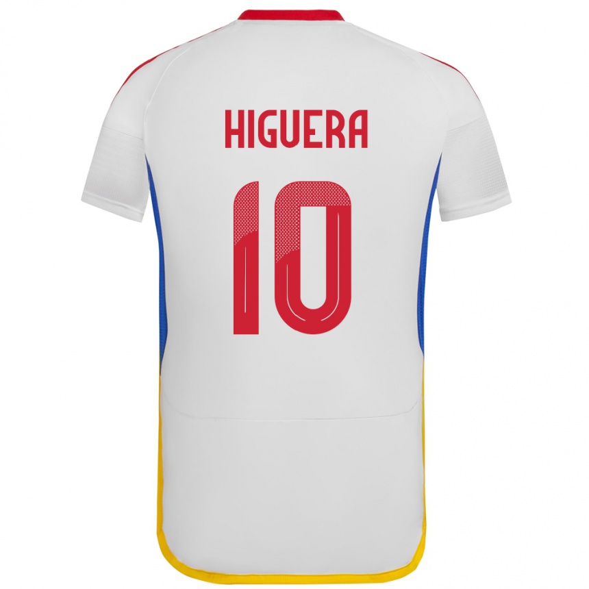 Niño Fútbol Camiseta Venezuela Enyerliannys Higuera #10 Blanco 2ª Equipación 24-26 Argentina