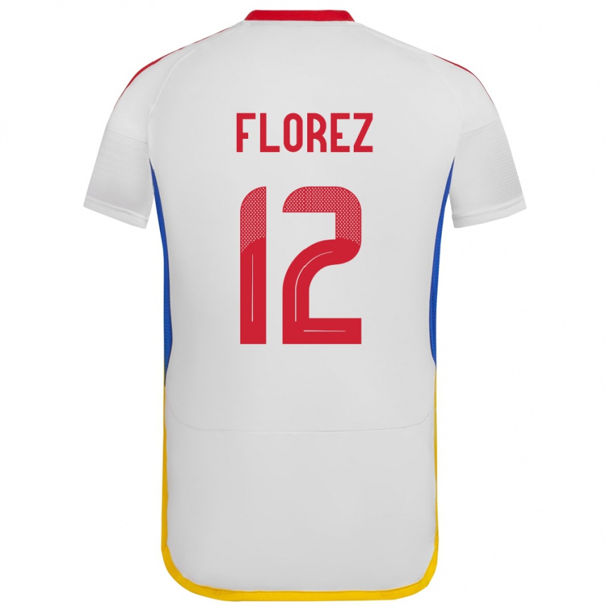 Niño Fútbol Camiseta Venezuela Génesis Flórez #12 Blanco 2ª Equipación 24-26 Argentina