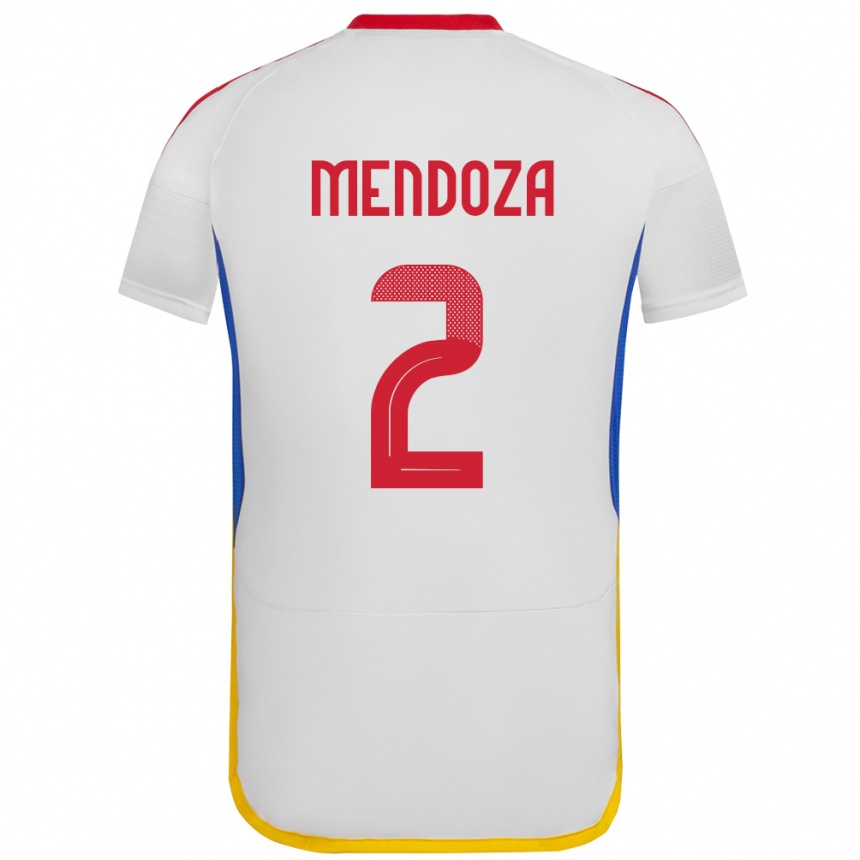 Niño Fútbol Camiseta Venezuela Rafanny Mendoza #2 Blanco 2ª Equipación 24-26 Argentina