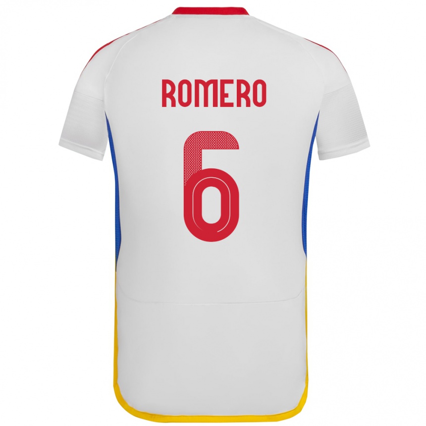 Niño Fútbol Camiseta Venezuela Michelle Romero #6 Blanco 2ª Equipación 24-26 Argentina