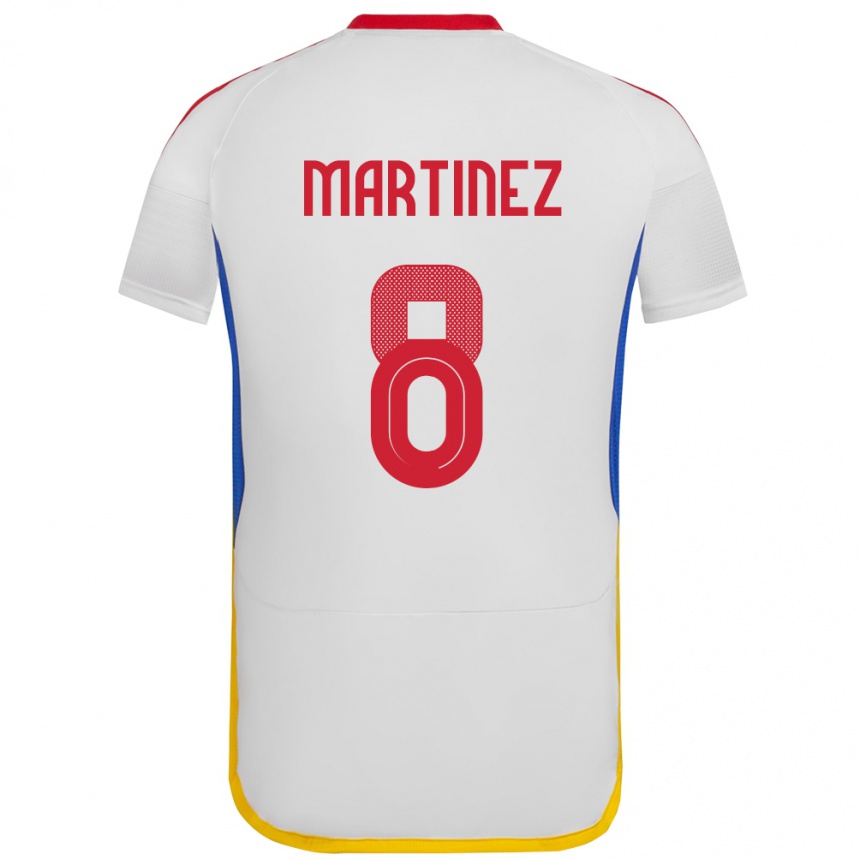 Niño Fútbol Camiseta Venezuela Bárbara Martínez #8 Blanco 2ª Equipación 24-26 Argentina