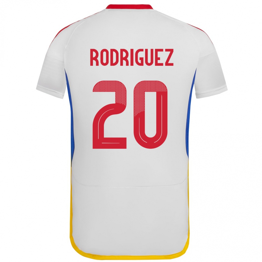 Niño Fútbol Camiseta Venezuela Dayana Rodríguez #20 Blanco 2ª Equipación 24-26 Argentina