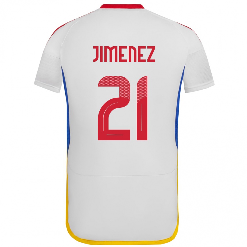 Niño Fútbol Camiseta Venezuela Marianyela Jiménez #21 Blanco 2ª Equipación 24-26 Argentina