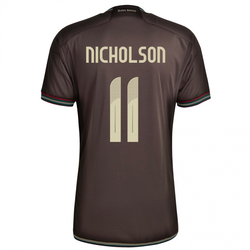 Niño Fútbol Camiseta Jamaica Shamar Nicholson #11 Marrón Noche 2ª Equipación 24-26 Argentina