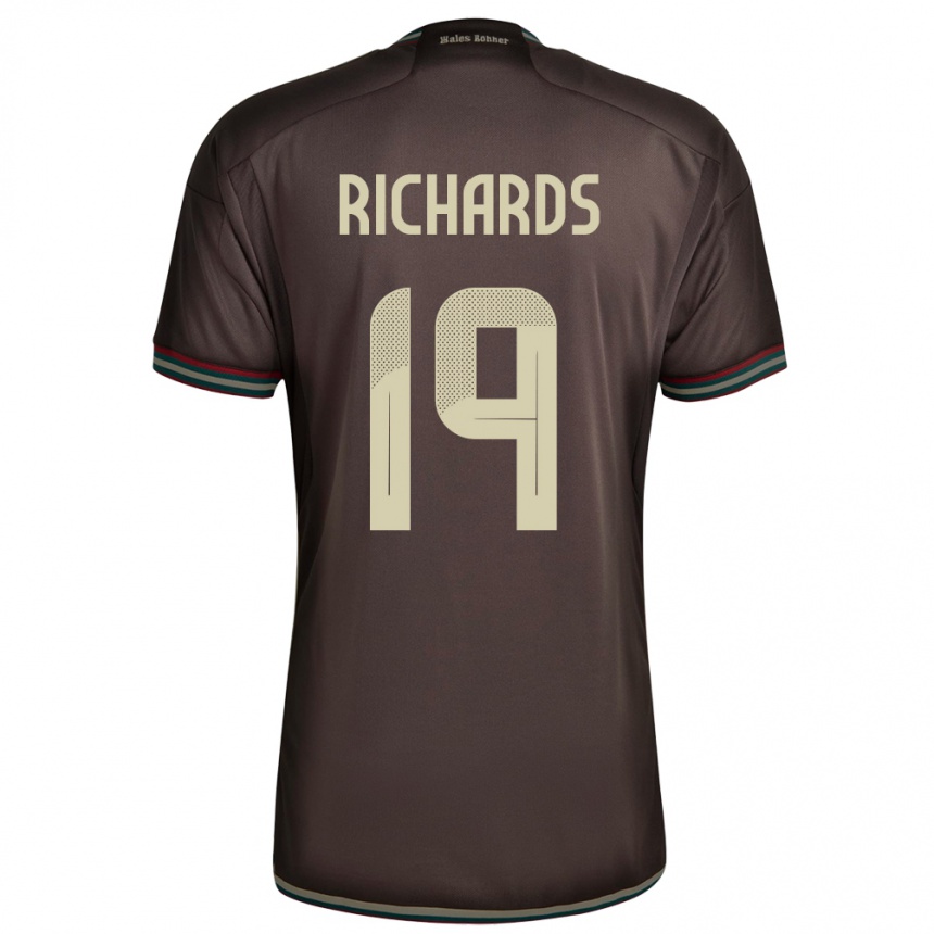 Niño Fútbol Camiseta Jamaica Davia Richards #19 Marrón Noche 2ª Equipación 24-26 Argentina