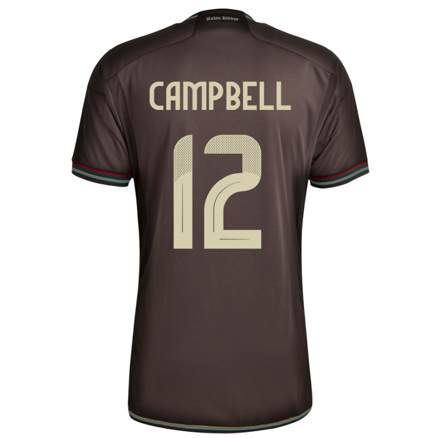 Niño Fútbol Camiseta Jamaica Sashana Campbell #12 Marrón Noche 2ª Equipación 24-26 Argentina