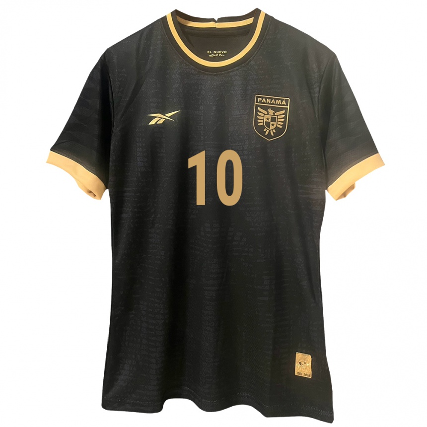 Niño Fútbol Camiseta Panamá Gloria Sáenz #10 Negro 2ª Equipación 24-26 Argentina